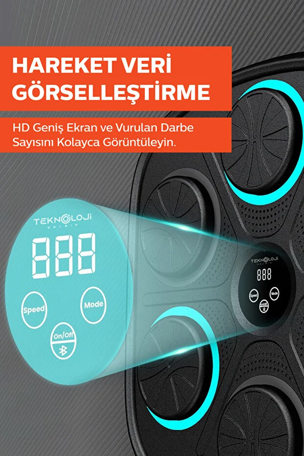 Boks Eğitim Makinesi Rgb Müzikli Bluetooth Hoparlör Genç Yetişkin Boks Egzersizi Eldiven Hediyeli
